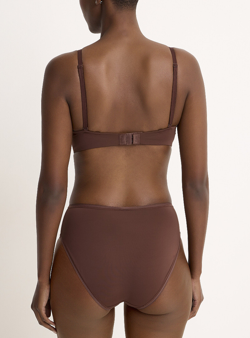 Miiyu: Le bikini taille haute microfibre bords &eacute;lastiques Nylon recycl&eacute; Blanc pour femme