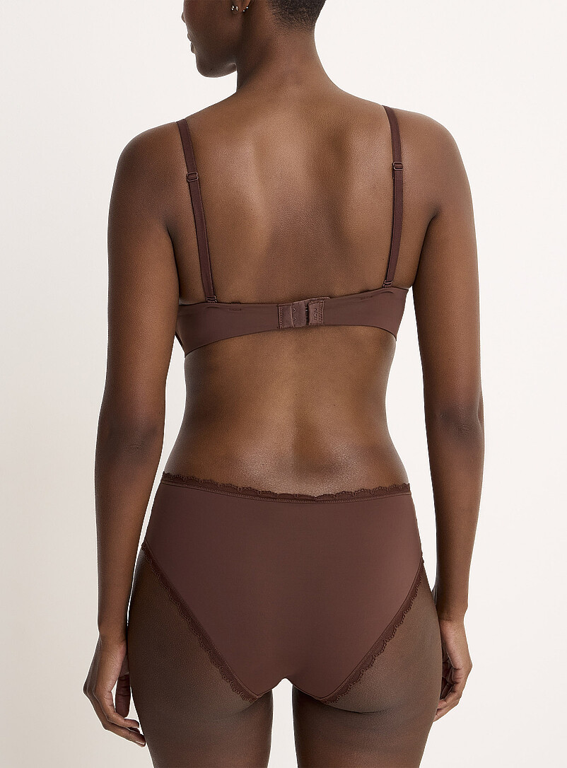 Miiyu: La classique microfibre bords dentelle Nylon recycl&eacute; Noir pour femme