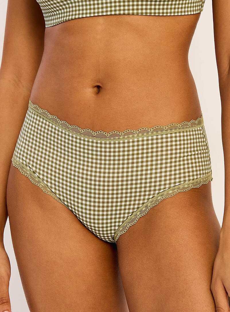 Miiyu: La classique microfibre bords dentelle Nylon recycl&eacute; Noir pour femme