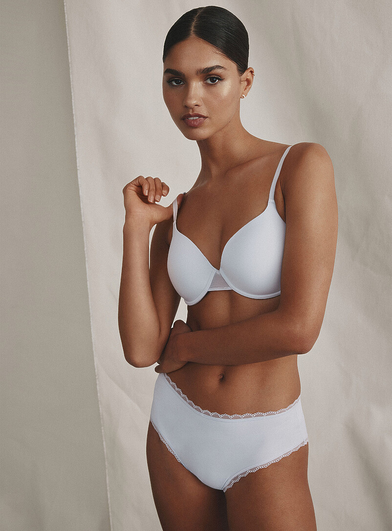 Miiyu: La classique microfibre bords dentelle Nylon recycl&eacute; Noir pour femme