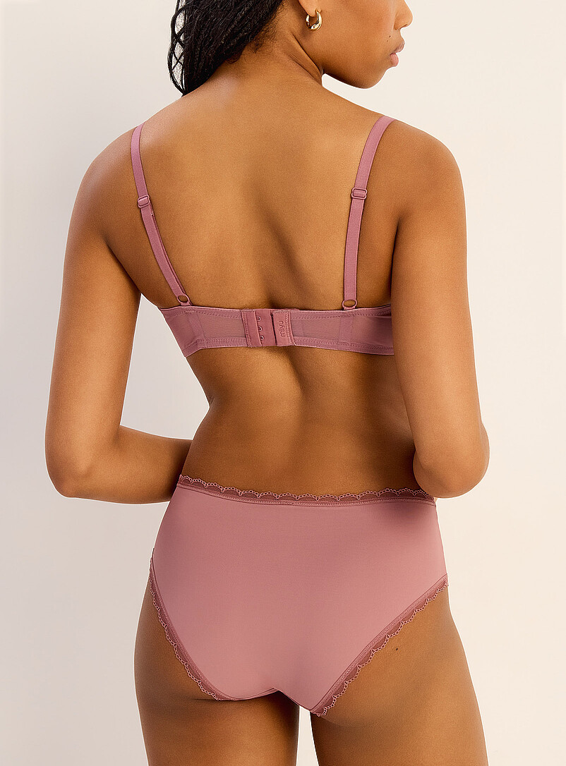 Miiyu: La classique microfibre bords dentelle Nylon recycl&eacute; Noir pour femme