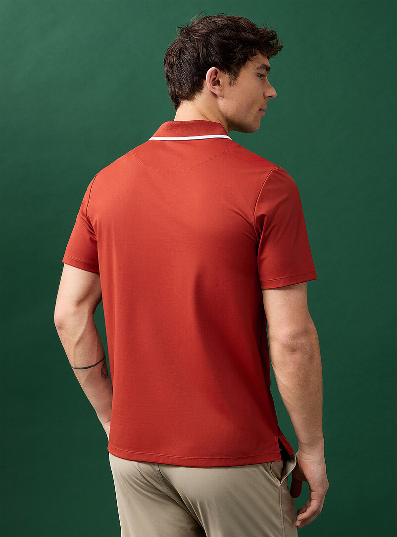 I.FIV5: Le polo de golf microfibre effet piqu&eacute; Blanc pour homme