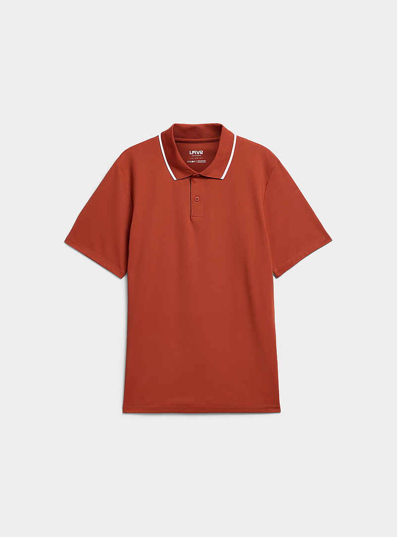 I.FIV5: Le polo de golf microfibre effet piqu&eacute; Blanc pour homme