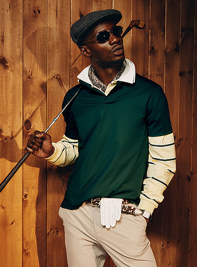 Le polo de golf microfibre effet piqu&eacute;