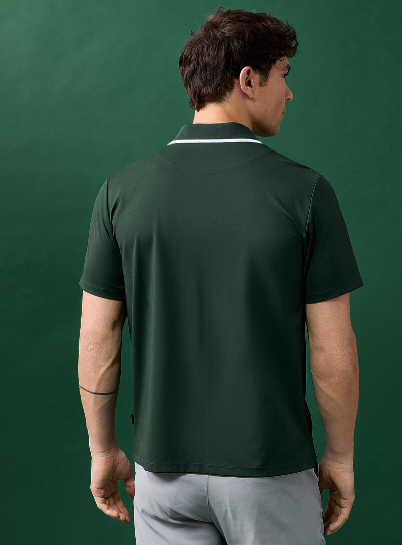 I.FIV5: Le polo de golf microfibre effet piqu&eacute; Blanc pour homme