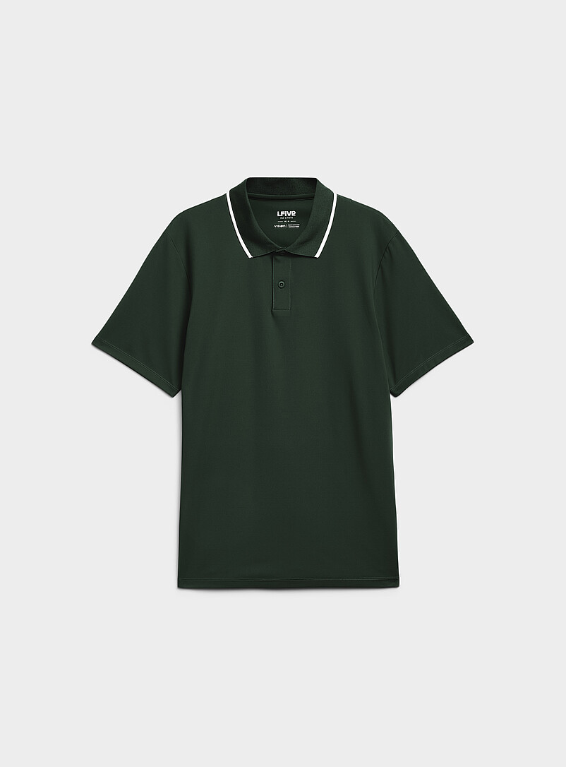 I.FIV5: Le polo de golf microfibre effet piqu&eacute; Blanc pour homme