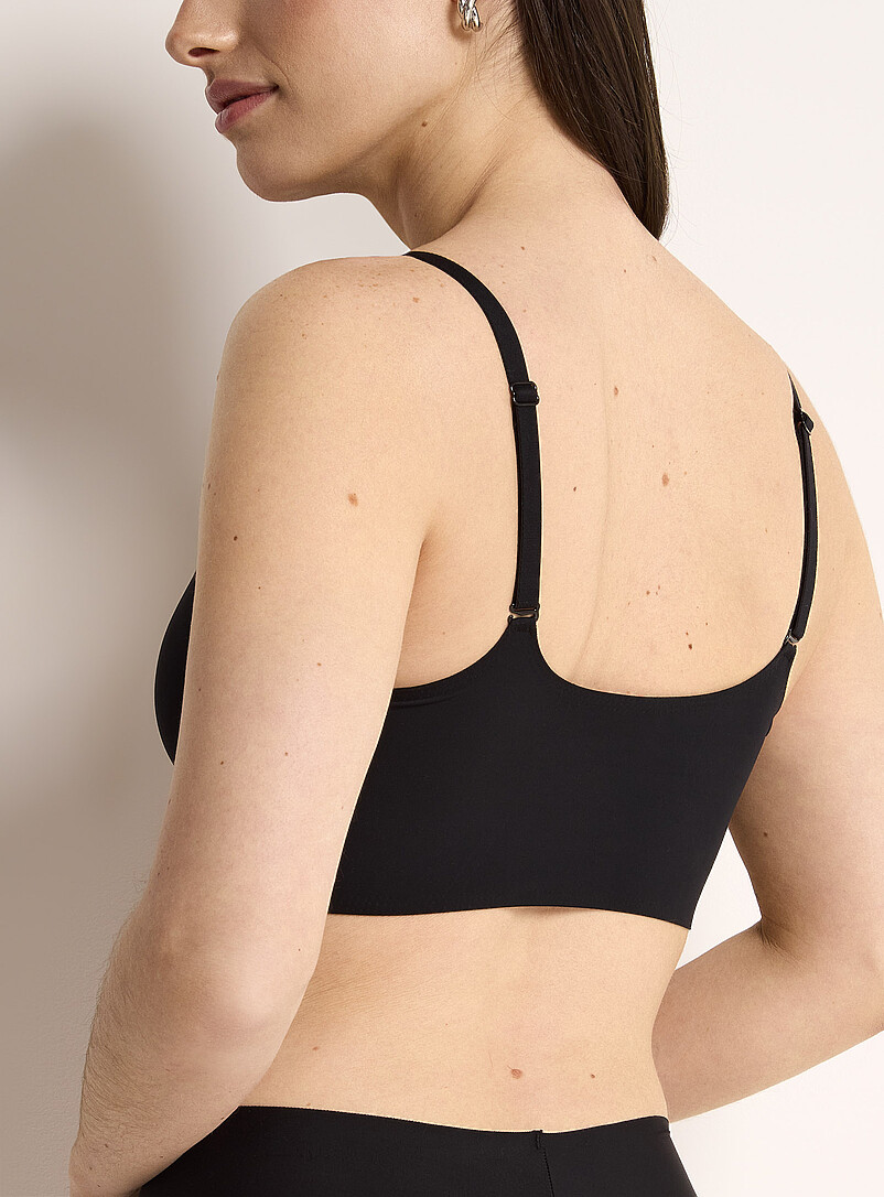 Miiyu Black Stretch V-neck bralette for women