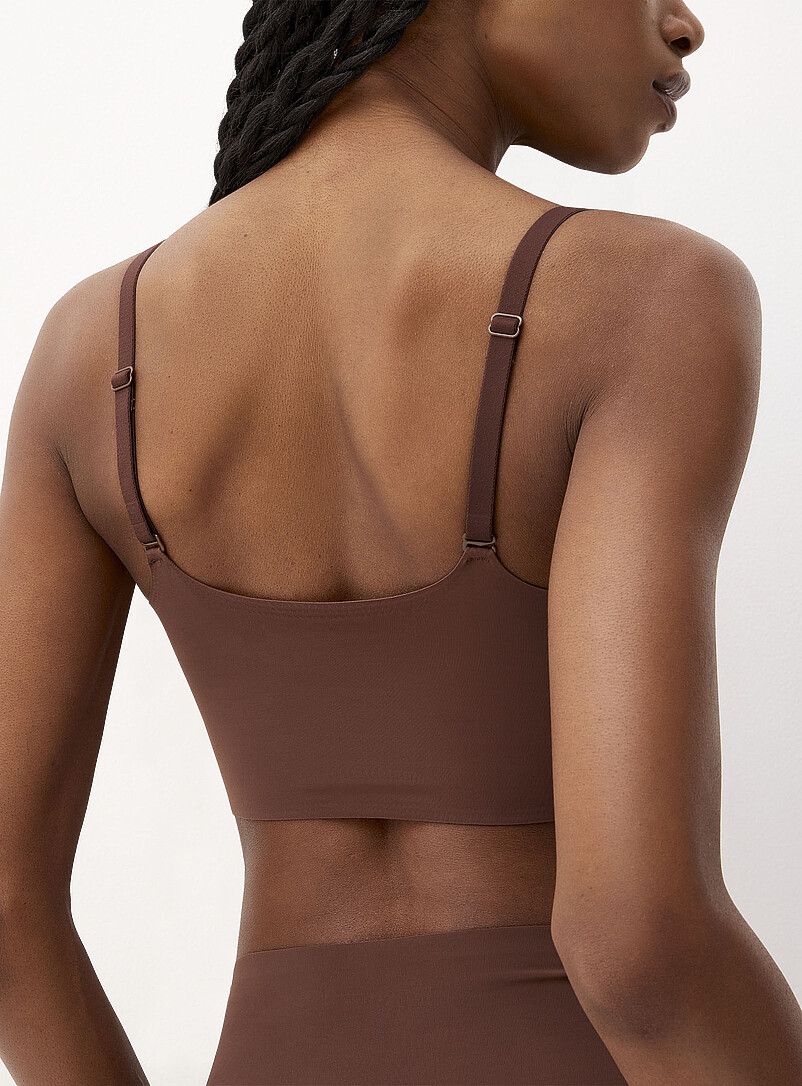 Miiyu Black Stretch V-neck bralette for women