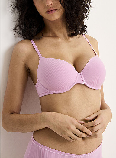 Miiyu Mauve Hydra ribbed plunge bra for women