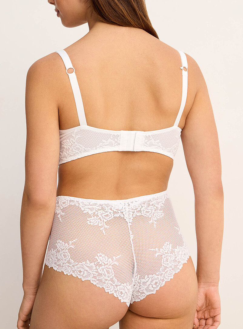 Miiyu: La cheekie taille haute dentelle Nylon recycl&eacute; Blanc pour femme