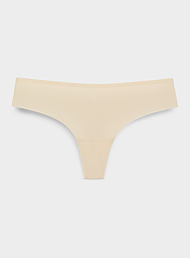 Mini-rib laser-cut thong Recycled nylon