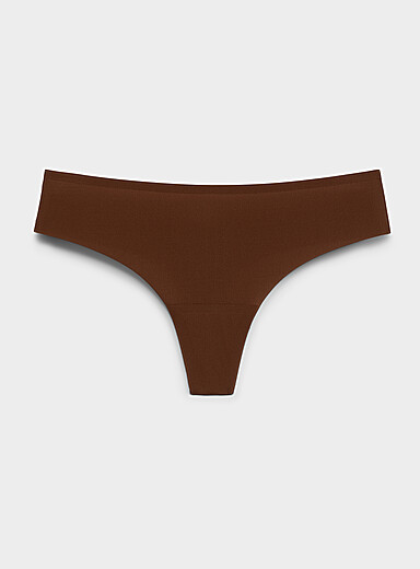 Mini-rib laser-cut thong Recycled nylon
