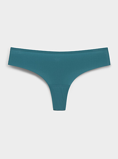 Mini-rib laser-cut thong Recycled nylon
