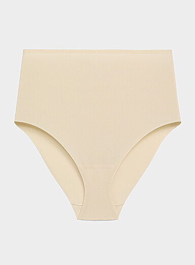 Mini-rib laser-cut high-waist classic brief Recycled nylon