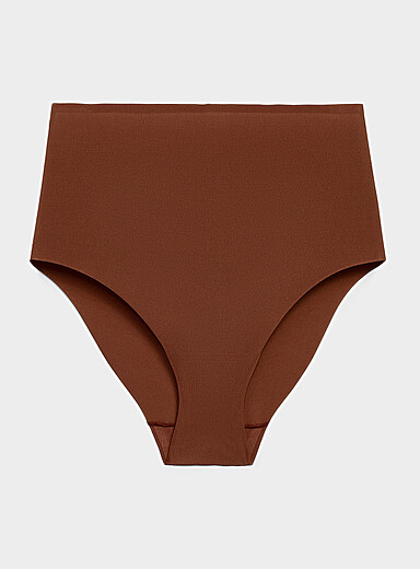 Mini-rib laser-cut high-waist classic brief Recycled nylon