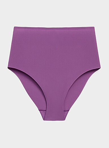 Mini-rib laser-cut high-waist classic brief Recycled nylon