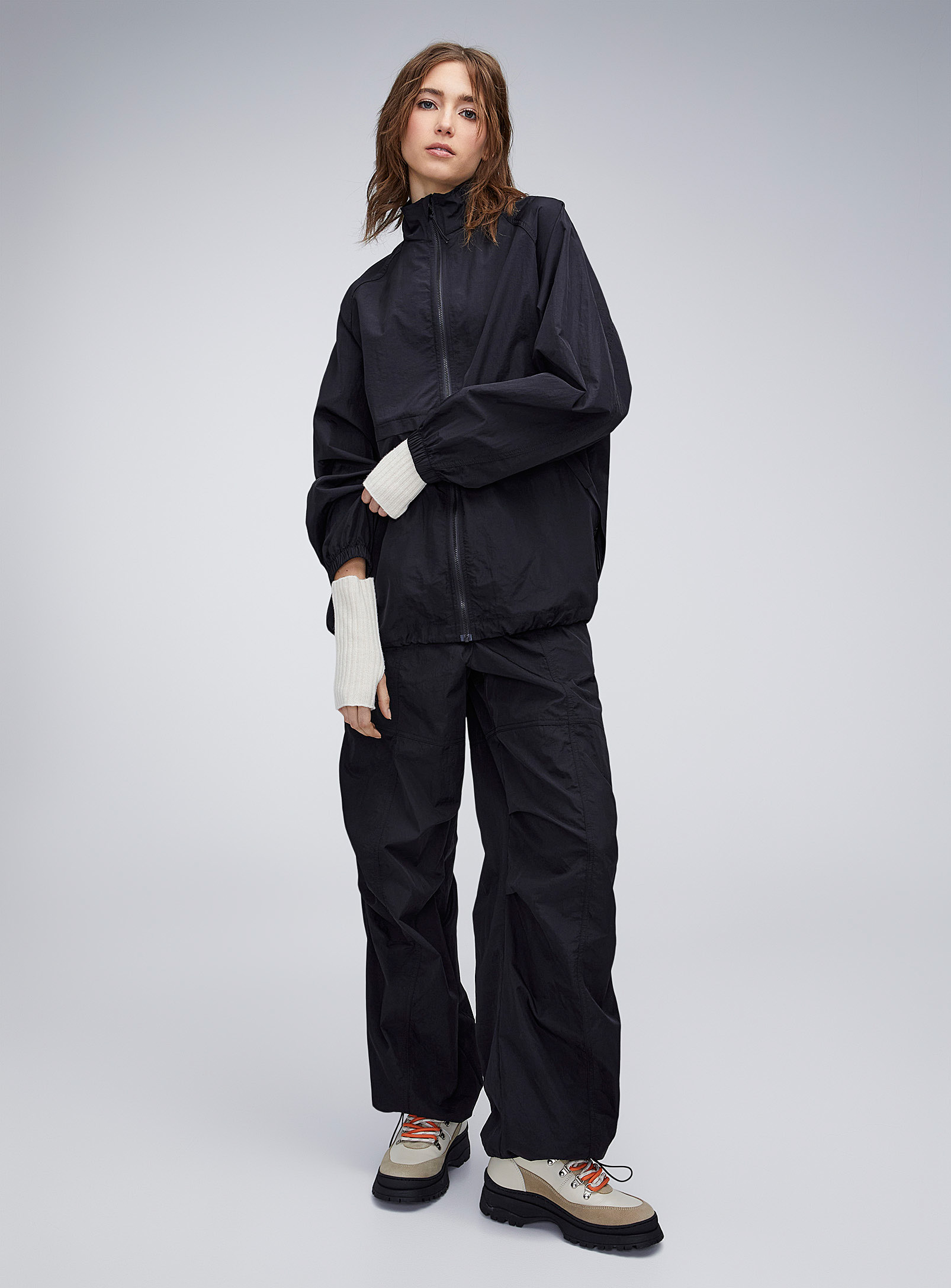 Twik Recycled Nylon Parachute Pant Self-care Collection In Black