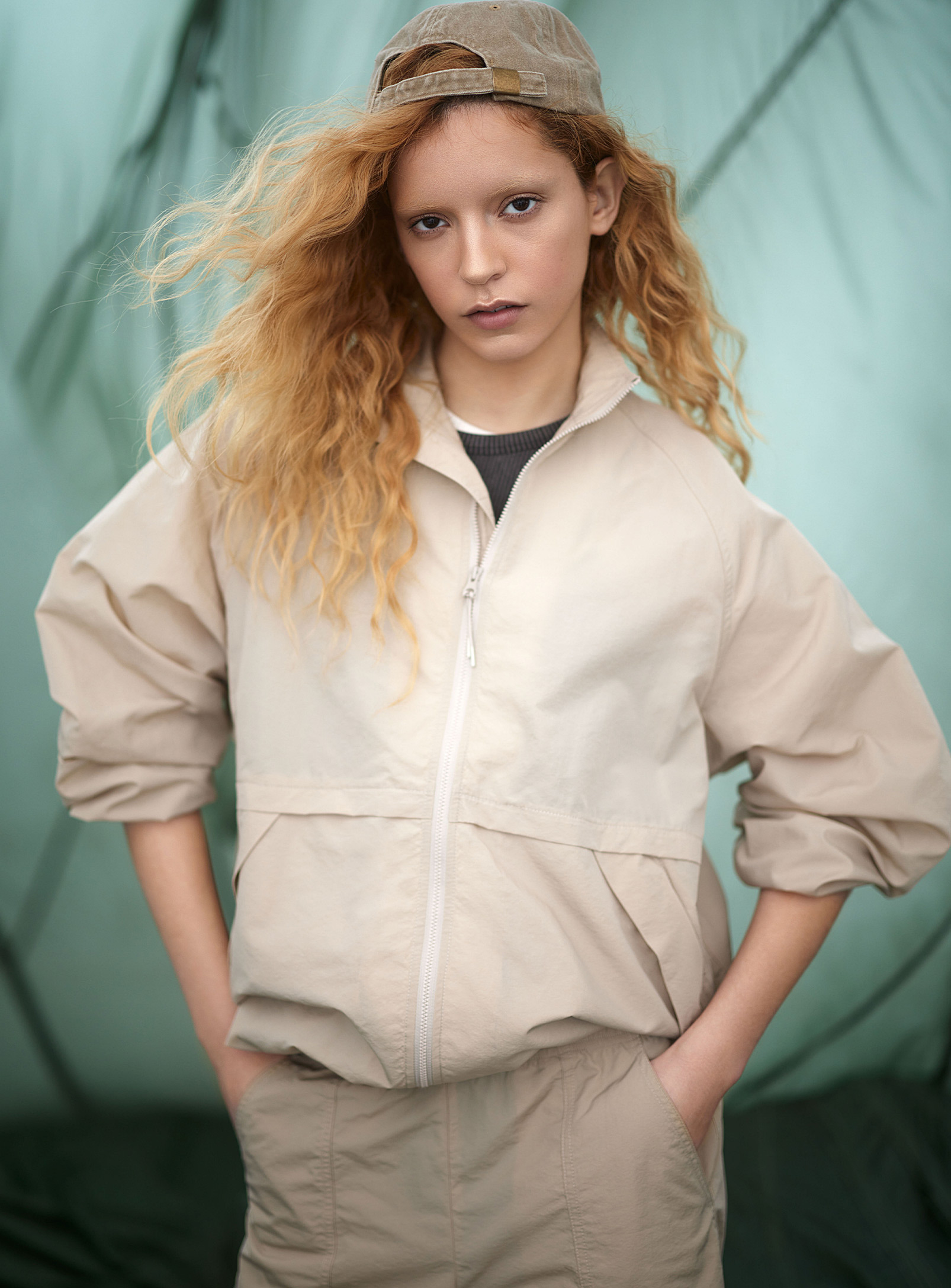 Twik Oversized Recycled Nylon Jacket Self-care Collection In Sand