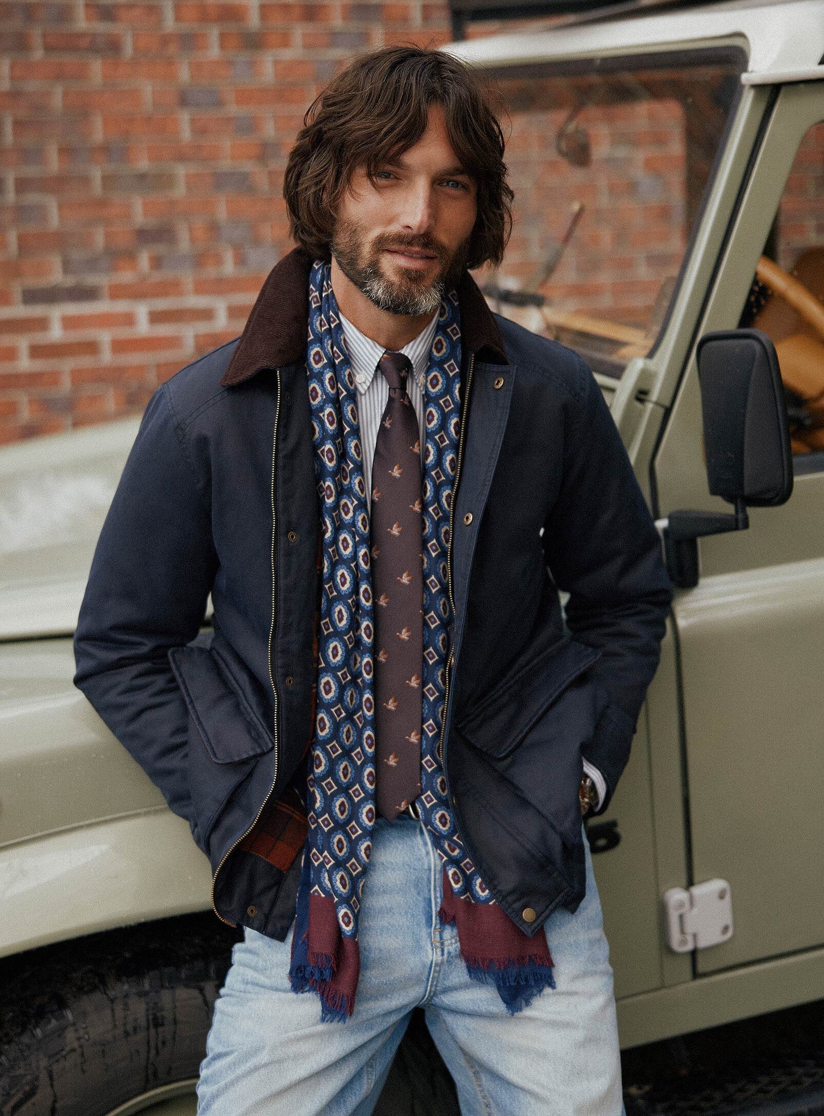 Le 31 - Waxed cotton heritage jacket (Men, Blue, XX-LARGE)