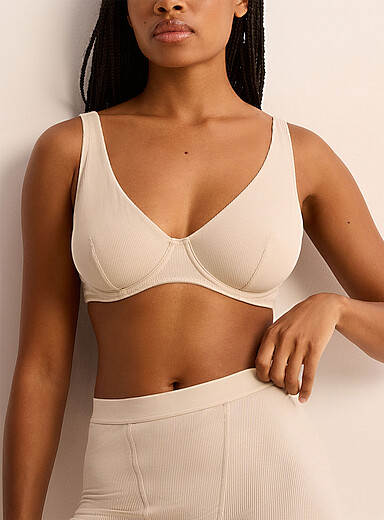 Ribbed high apex unpadded plunge bra product image 3