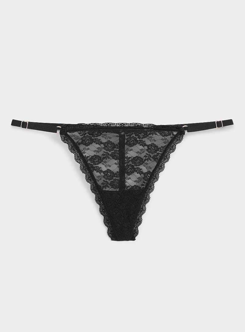 Romantic lace T-thong Recycled nylon product image (primary)