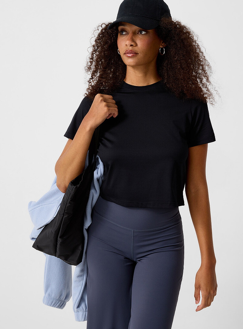 Micro-perforated cropped T-shirt product image 3
