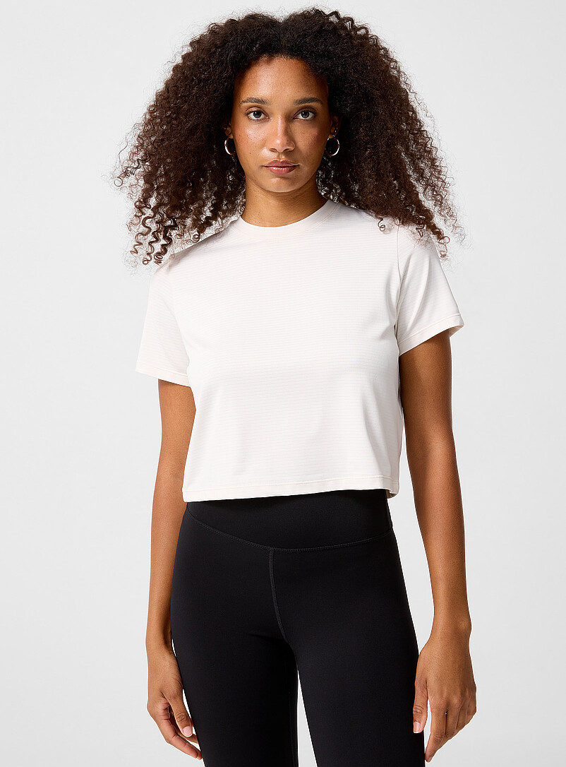 Micro-Perforated Cropped T-Shirt