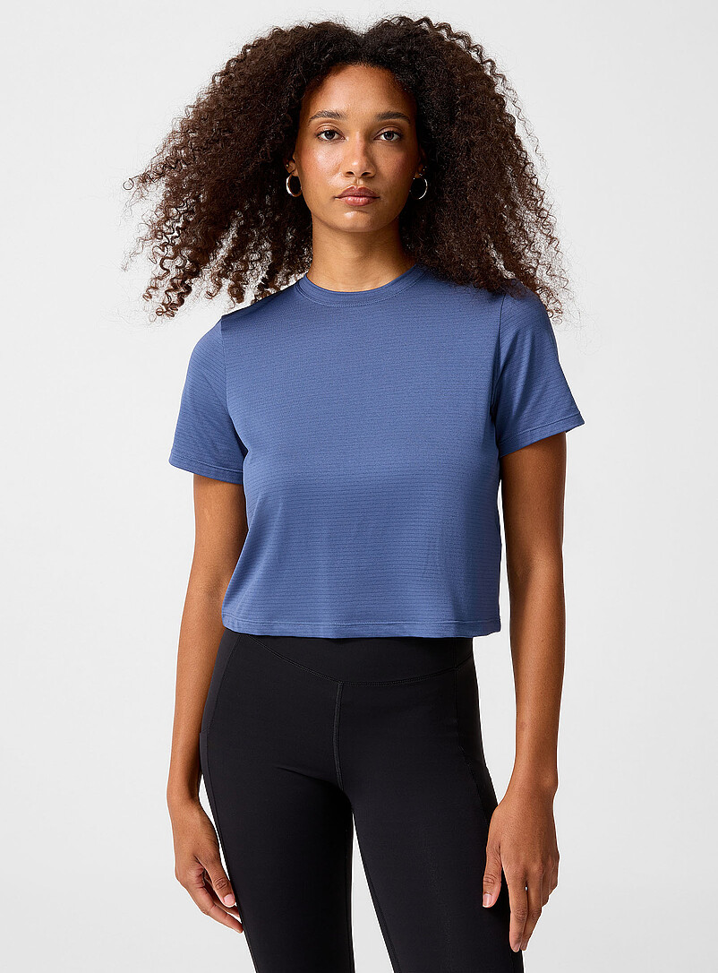 Micro-Perforated Cropped T-Shirt