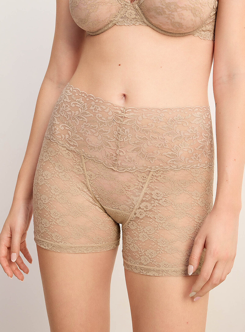 Scallop-Trim Pure Lace Boxer Brief Nylon And Recycled Nylon