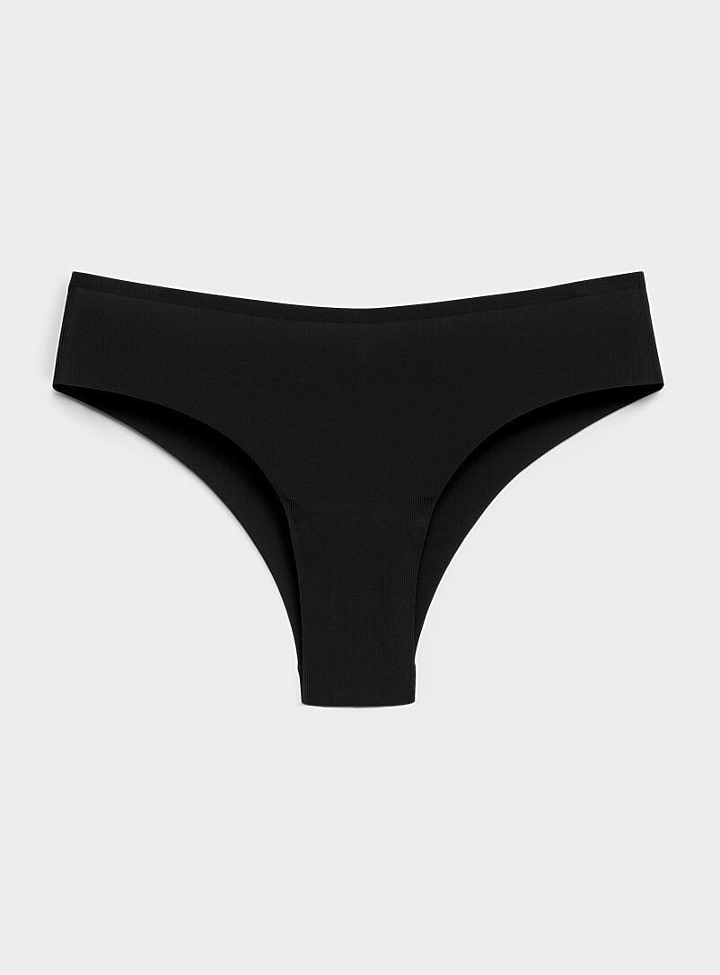 Mini-Rib Laser-Cut Brazilian Panty Recycled Nylon