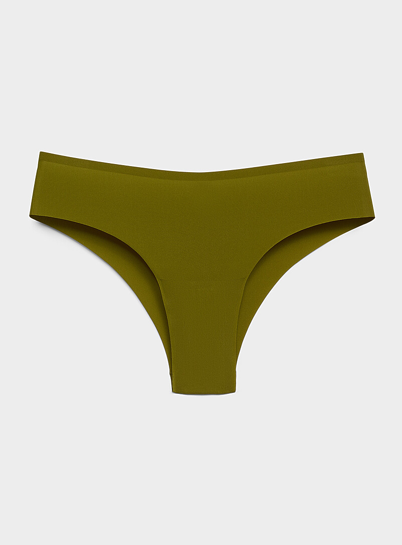 Mini-Rib Laser-Cut Brazilian Panty Recycled Nylon