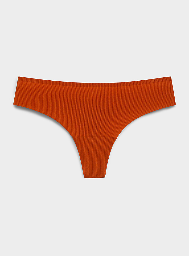 Mini-Rib Laser-Cut Thong Recycled Nylon