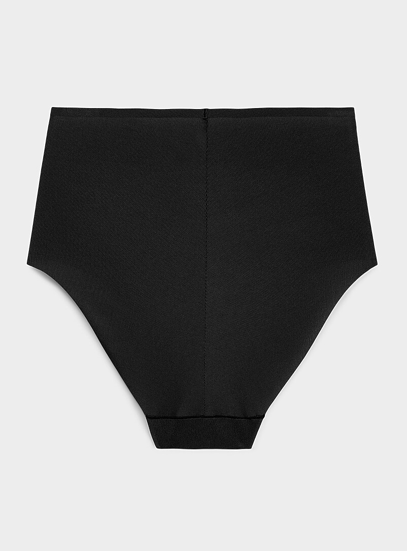 Mini-rib laser-cut high-waist classic brief Recycled nylon product image 2