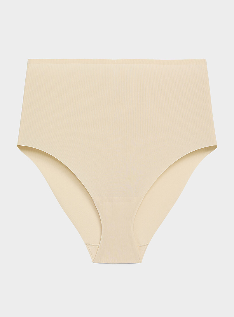 Mini-Rib Laser-Cut High-Waist Classic Brief Recycled Nylon