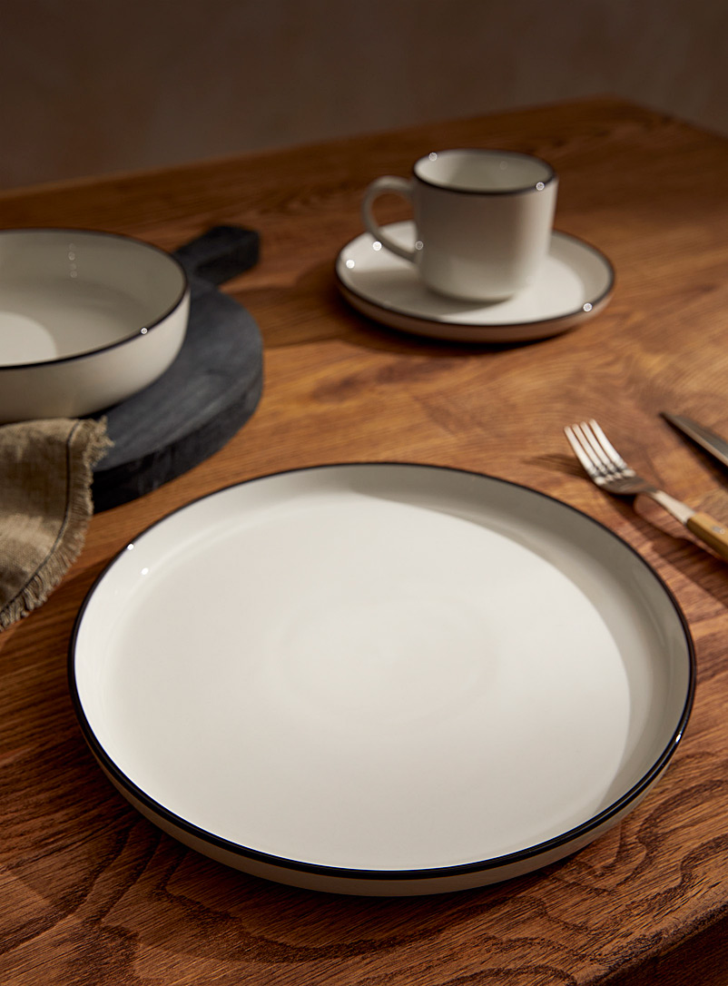 Simons Maison: L'assiette bordure contraste Blanc