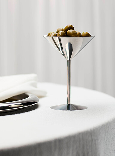 Stainless steel cocktail glass