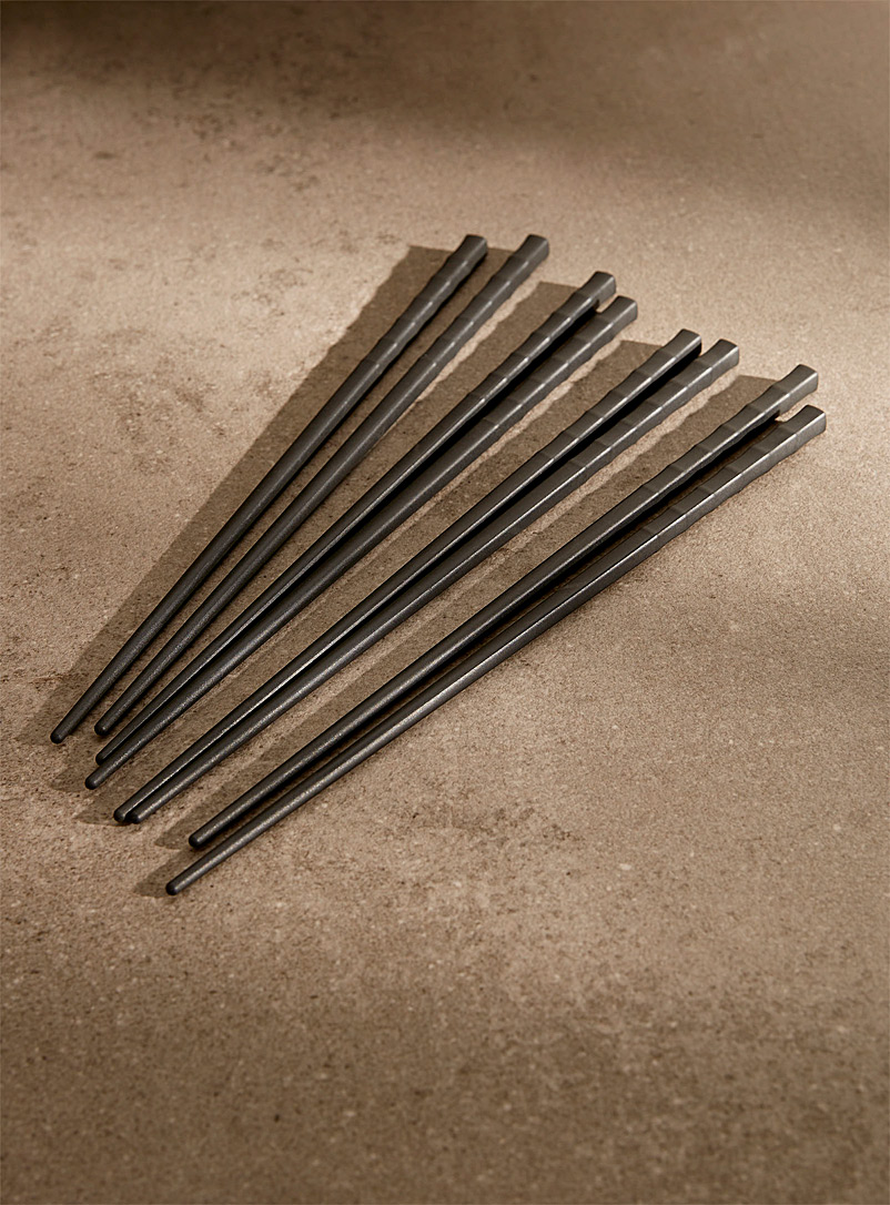 Simons Maison Black Reusable chopsticks set Set of 4 pairs
