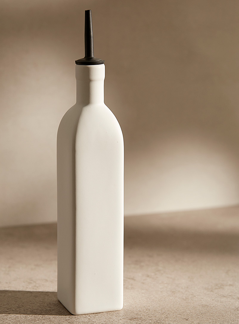 Simons Maison: La grande bouteille d'huile céramique mate Blanc