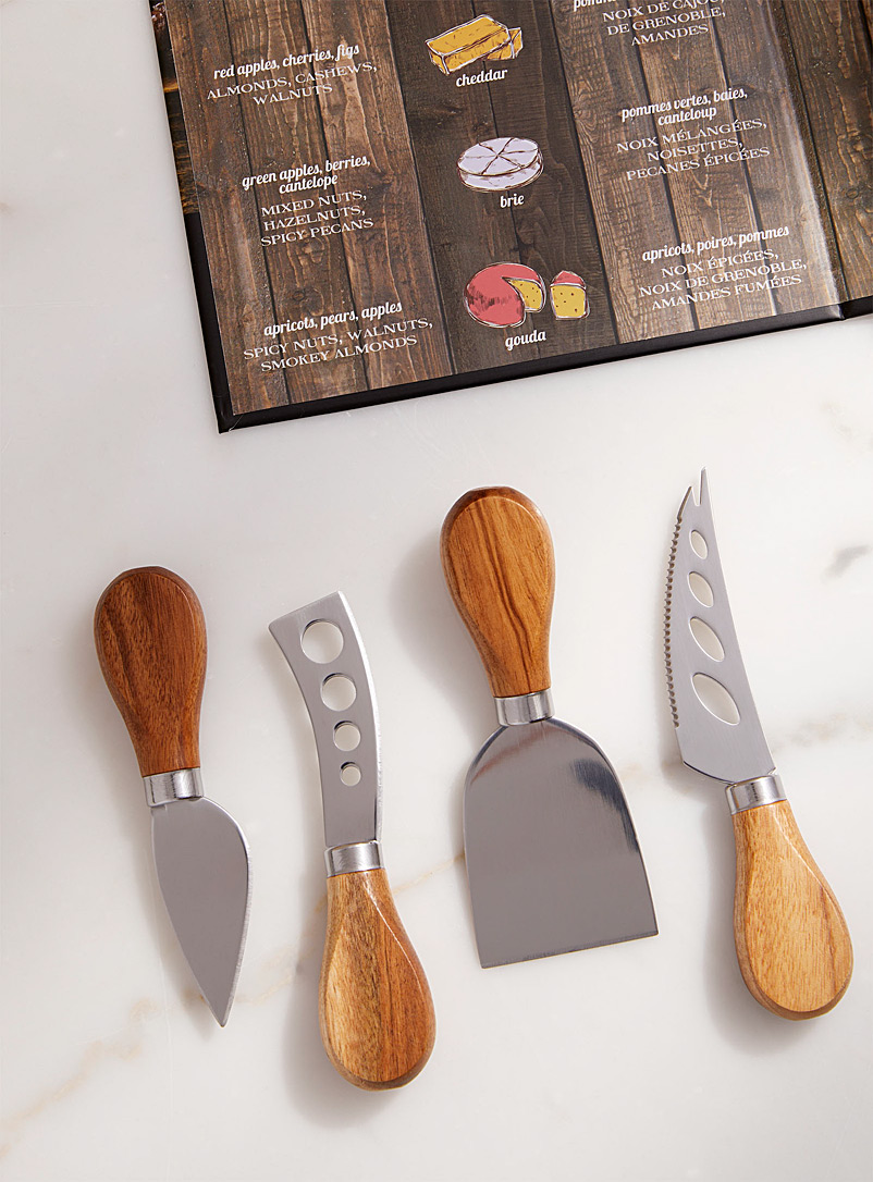 Simons Maison Assorted Acacia wood cheese knife set Set of 4