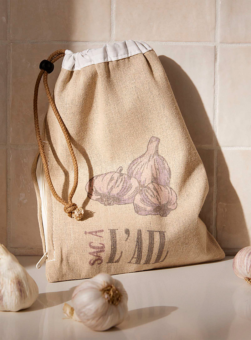 Simons Maison Ecru/Linen Garlic storage bag