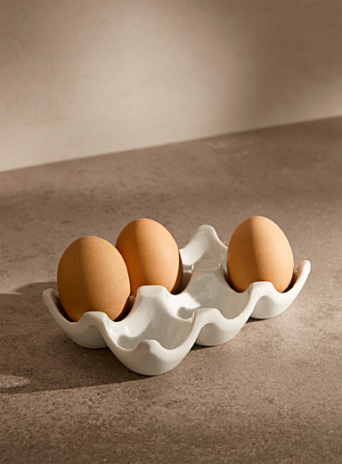 White ceramic egg crate