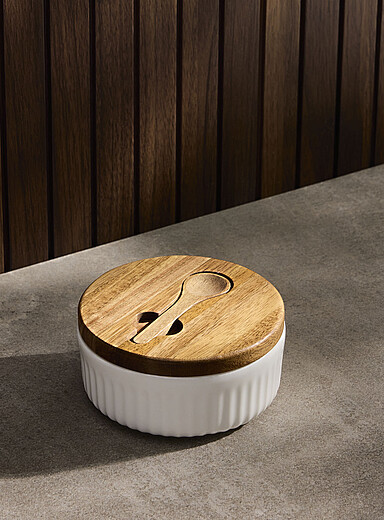 Simons Maison: La petite main de sel bois et porcelaine Blanc