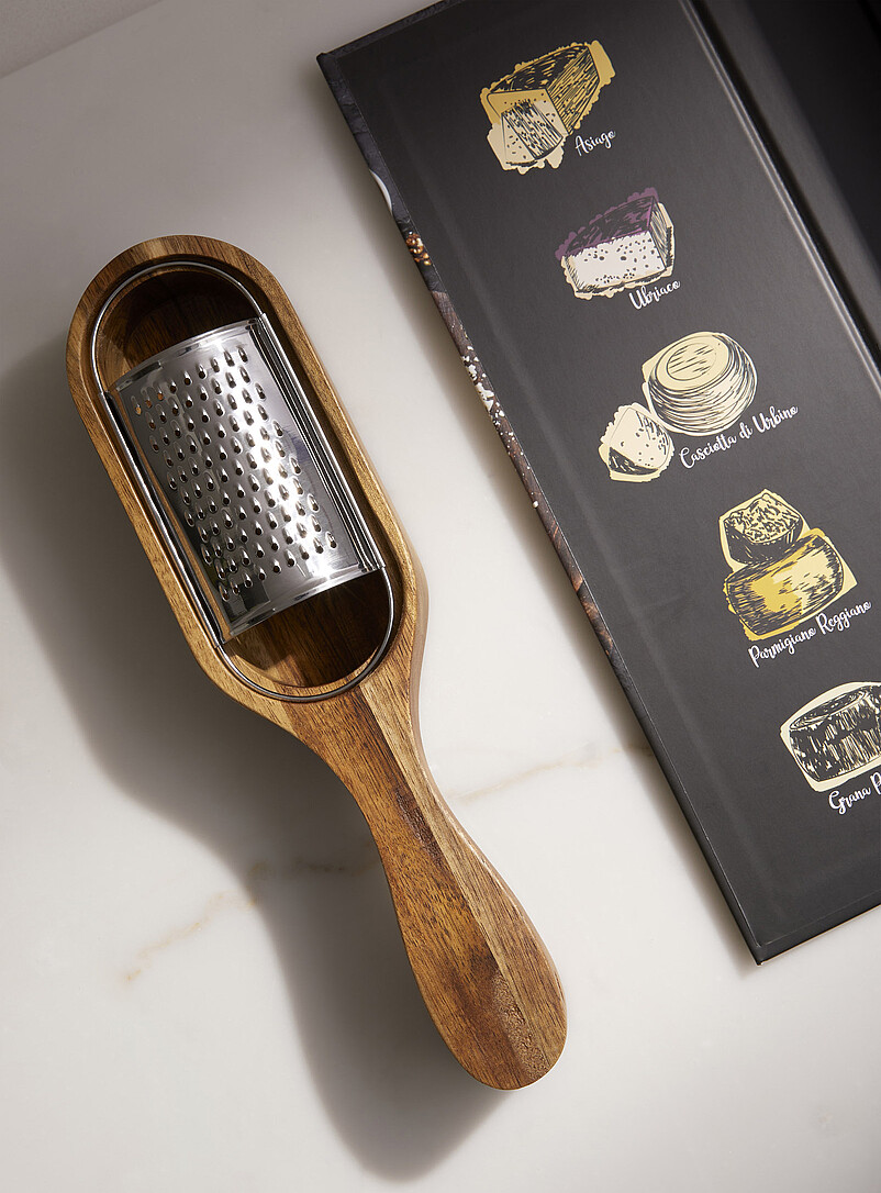 Acacia wood cheese grater set 2-piece set product image (primary)