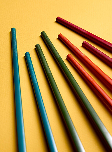Les baguettes r&eacute;utilisables color&eacute;es Ensemble de 4 paires