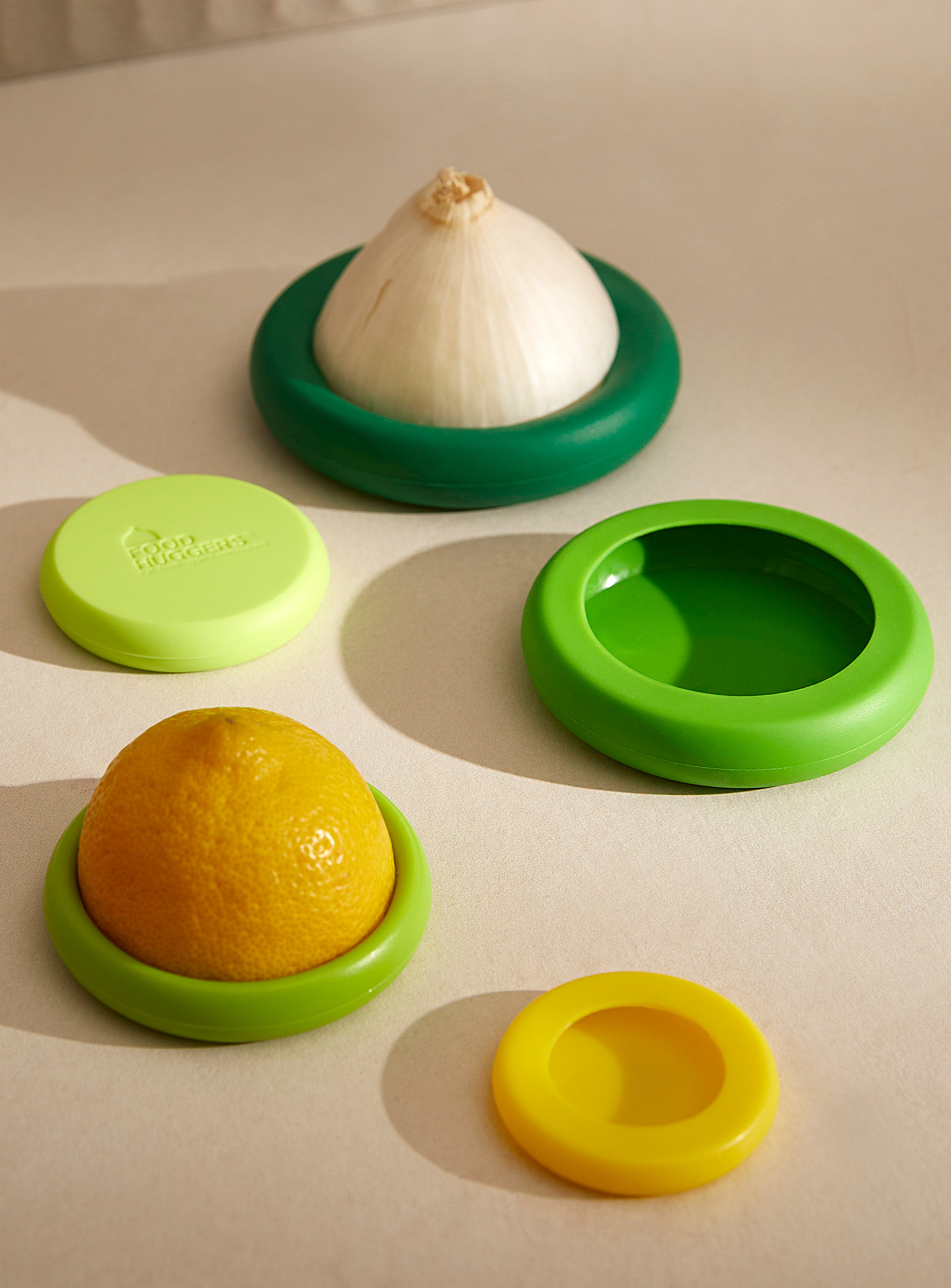 Simons Maison Fruit And Vegetable Silicone Lids Set Of 5 In Green