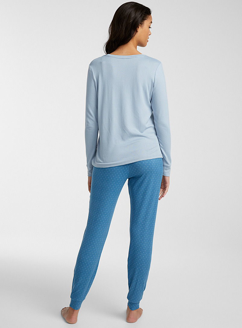 Miiyu x Twik Blue Dotted message pyjama set for women