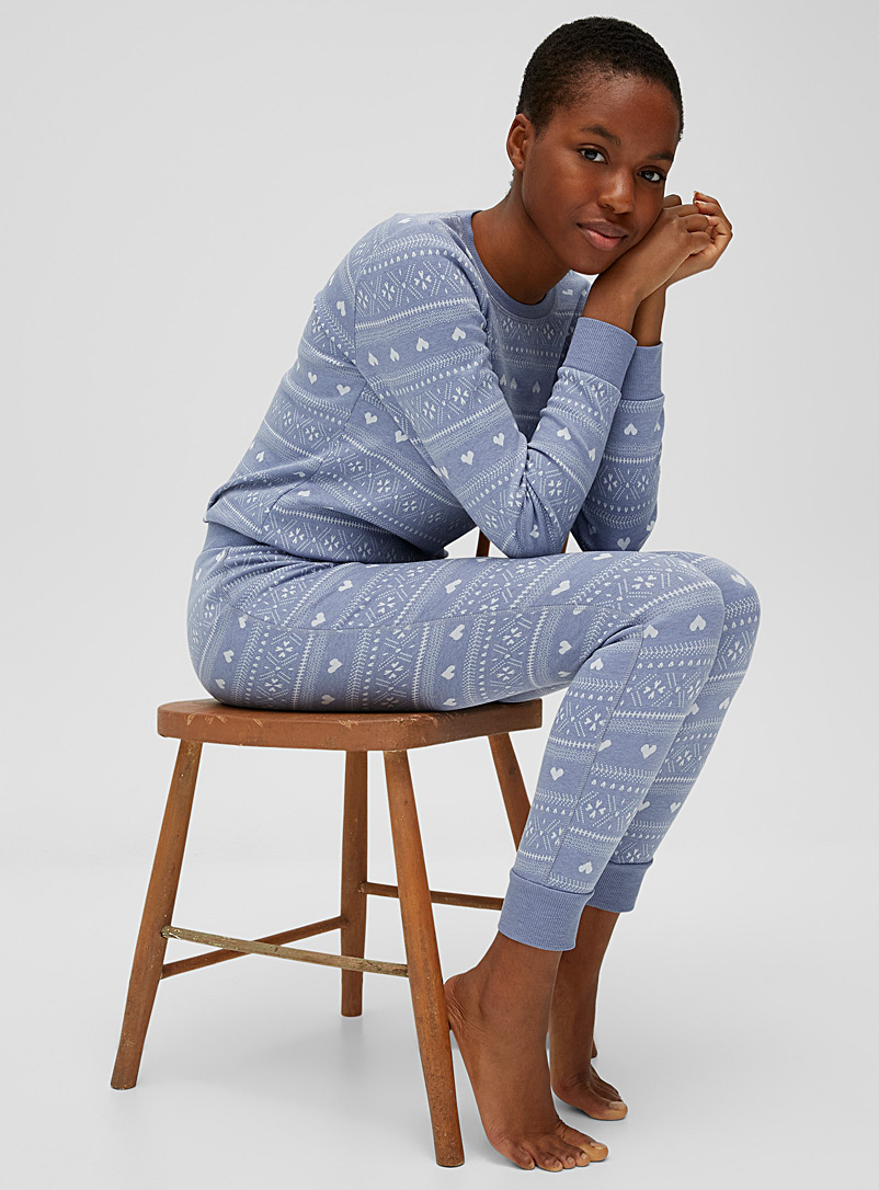 Miiyu x Twik Patterned Grey Winter jacquard legging for women