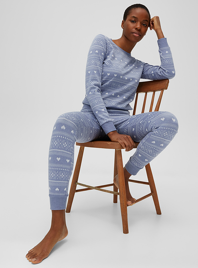Miiyu x Twik Patterned Blue Winter jacquard sweater for women