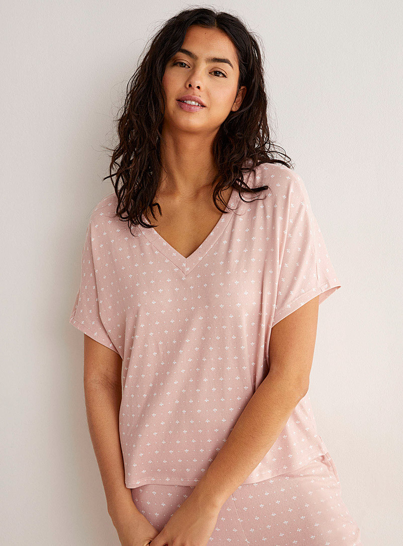 Miiyu Pink Soft velvety lounge T-shirt for women