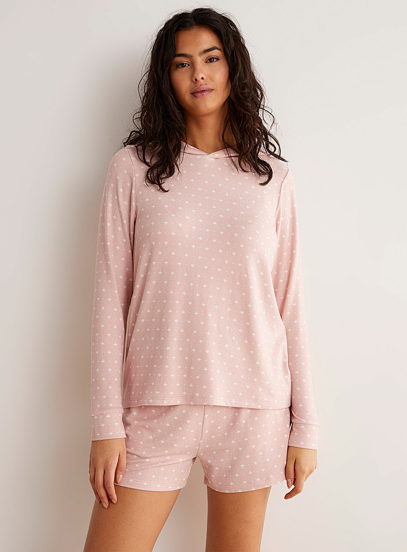 Miiyu Pink Pastel pattern lounge shorts for women